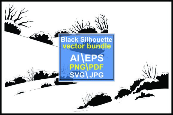 Black and White Winter Landscape Snow Graphics