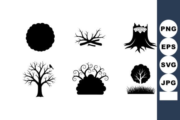 Black Silhouette Vector Set for Crafting and Design