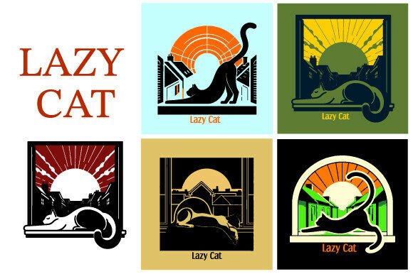 Cat Illustration Art Creative Design for Print Templates and Graphics