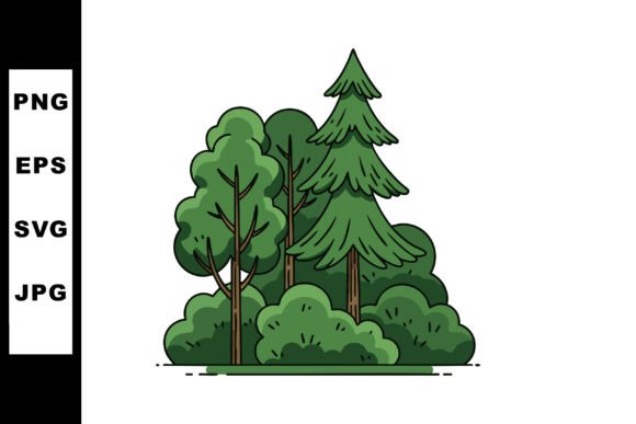 Green Forest Trees with Lush Bushes and – A Versatile Graphic Design Asset