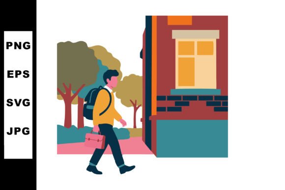 Man Walking Outdoors Carrying Briefcase Embroidery Review