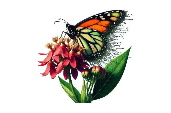 New Art Feathered Vector Butterfly for Print Templates and Graphics