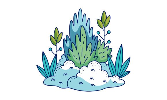Stylized Cartoon Bushes for Crafts and Graphics
