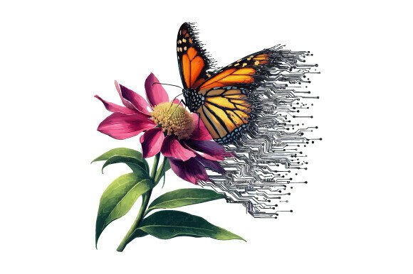 The Monarchs Wings Shimmer with Layered Graphics and Print Templates